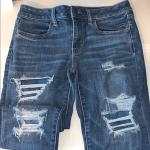American Eagle Ripped Patched Jeggings
